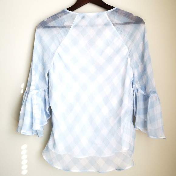 Lauren Ralph Lauren Womens Georgette Blue Pullover Blouse Lined chiffon XSP - Picture 5 of 9